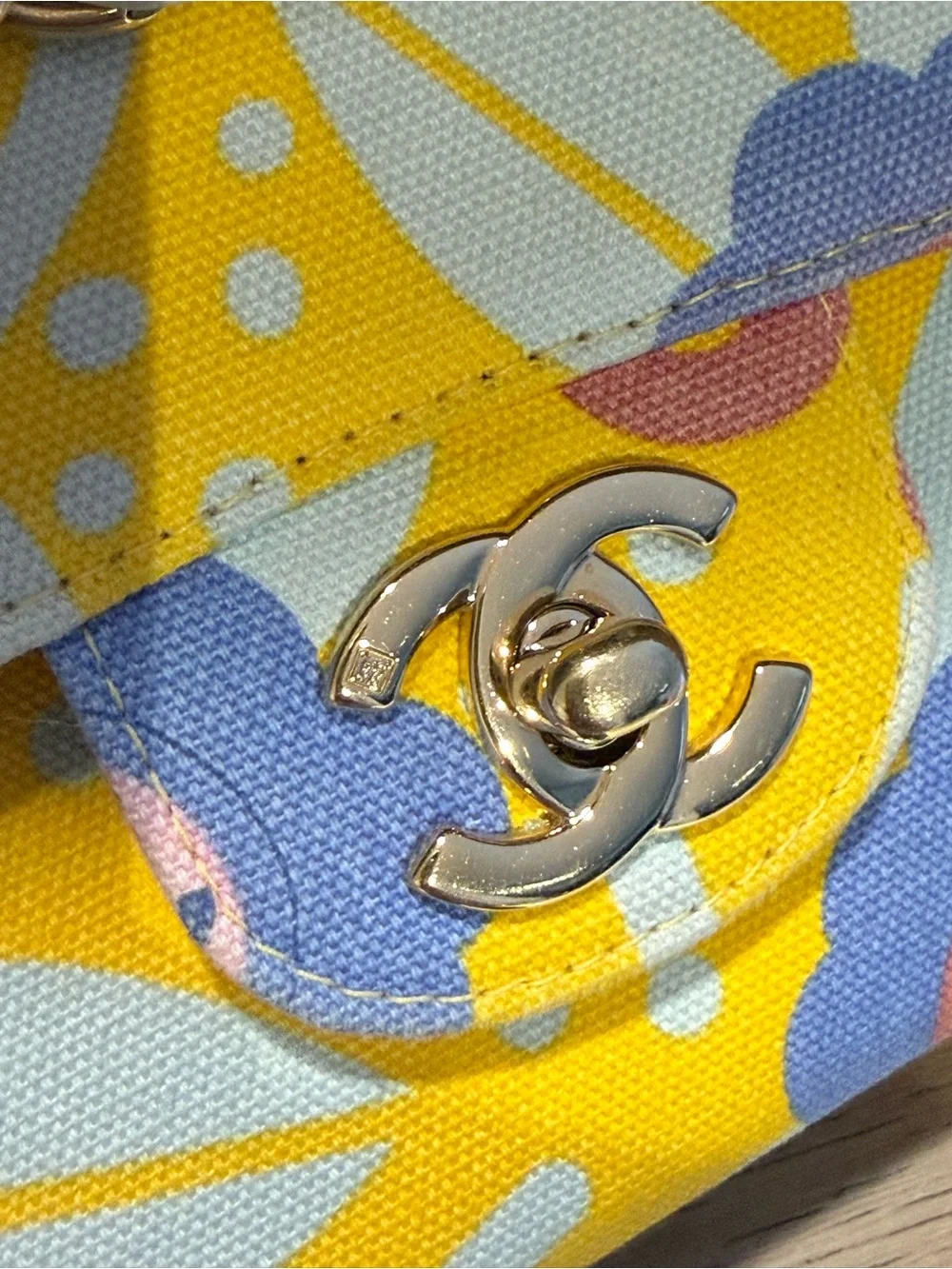 Chanel classic double flap Floral Shoulder Bag with Gold Hardware